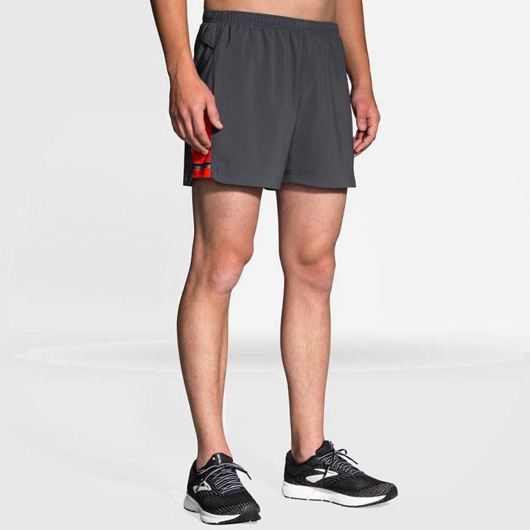 Brooks Sherpa 5 Men's Running Shorts UK Discount - Grey (NLTHM4830)